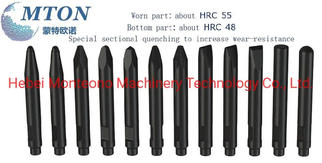 Customized Drill Rod China Manufacturer Hydraulic Breaker Blunt Cone Moil Wedge Chisel