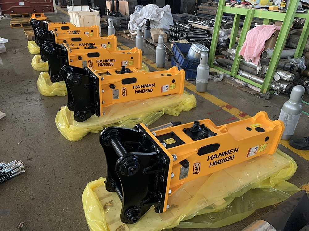 in Stock Construction Machinery OEM CE 20ton Sb81 140mm Chisel Hmb Excavator Attachments Box Rock Hammer Hydraulic Breaker for PC200 Excavator